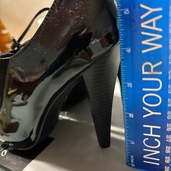 Mossimo Juniors Shiny Black lace-ups Kadisha, NWT, 2009 Y2K Size 8 - Picture 3 of 8